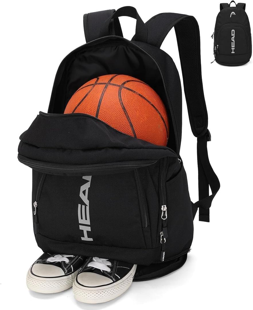 HEAD Gym Tennis Backpack for Men with Shoes Pocket Fits 15.6 inch Laptop, One Size (Black)