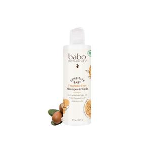Babo Botanicals Sensitive Baby 2-in-1 Shampoo & Wash - Shea Butter, Calendula & Aloe - Cruelty-Free, Vegan - Pediatrician Tested - EWG Verified - For Babies & Kids (8 Fl Oz (Pack of 1))