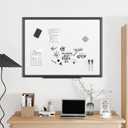 VUSIGN 36'' x 24'' Magnetic White Board for Wall, Dry Erase Board with Black Aluminium Frame, Hanging Whiteboard for Office, Home, Meeting - Accessories Included