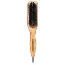 GranNaturals Smoothing & Styling Middle Part Boar Bristle Slick Back Hair Brush w/Narrow Metal Rat Tail End for Sectioning and Parting Sleek Ponytail Bun - Teasing, Backcombing, Edge Control
