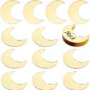 INFUNLY 40pcs Moon Place Card Name Tags for Party Gold Acrylic Moon Shaped Place Cards Celestial Wedding Place Cards Semi-Circle Name Tags Names Blanks Placecards for Wedding Birthday Festival Decor