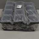 3Pcs Screw Organizers Storage Bins with Lids, Plastic Stackable Hardware Organizer Box for Garage Nails Craft Tool Organizing, Tool Cart Cabinet Workbench Drawers (Black)