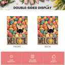 2 x AVOIN colorlife Easter House Flag 28x40 Inch Double Sided Outside, Easter Eggs Bunny Cat Welcome Yard Outdoor Flag