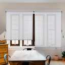 Aoodor 5% Openness Cordless Solar Fabric Roller Shade, 6'W x 8'H Sun Shade for Outdoor Gazebo Pergola Porch Use, 95% UV Protection Blinds, Grey