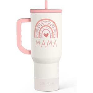 SANDJEST Gift for Mom from Daughter Son - Mama Insulated Stainless Steel Tumbler 40oz with Handle and Straw, Travel Coffee Mug for Mommy Moms - Gifts Idea for Birthday Christmas Mothers Day