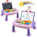 Gift for 1-2 Year Old Girls, Toddler Girl Toys with Magnetic Letters and Numbers, Learning and Educational Toys for 1 2 Year Old, Girls Birthday Christmas Gifts (Unicorn Pink) (Purple)