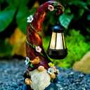 Gnome Garden Decor Statue Solar Gnomes Decorations for Yard with Lantern Light Outdoor Decorations for Patio Mom Gift