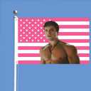 Josh American Flag Wall Tapestry, Pink Allen Wall Art Poster Fans Gift Merch, 3x5 Feet, Modern Patriotic Decor with Brass Grommets