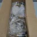 MEIJIA Plug in Crystal Gold Chandeliers Lighting Fixture 6 Light Modern Crystal Chandelier with 15.75feets Plug in Cord Gold Mini Plug in Chandelier for Dining Room Bedroom Entryway Bathroom Closet