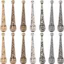 GORGECRAFT 14Pcs 7 Colors Bolo Tie End Caps Antique Gold Bronze 5.5mm Diameter Alloy Vintage Textured Carved Bolo Tie Tip Replacement Cord Ends for DIY Bolo Tie Making Necktie Necklace Supplies