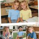 4 Pack Girls Soft Shirts | Short Sleeve, Ribbed, Slim Fit Tops, Crewneck, Cute, Casual, Basic Tee Shirts, Summer, Stretchy, Daily School Wear