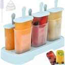WMKGG Popsicles Molds Set, 6 PCS Ice Pop Mold,Homemade Ice Cream Mould with Sticks, Popsicle Maker(Blue)