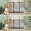 keny 36" Extra Tall Baby Gate for Stairs, 29"-55" Wide Auto Close Dog Gate for Doorways, Pressure Mounted Easy Walk Through Pet Gate with Door, Black, 29-55"Wide, 36"Tall