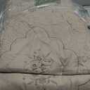 Cmfshape Floral Embroidery Quilt Set,3 Pieces King Quilt Bedding Set,Classic Diamond Pattern Quilts,Ultra Soft Lightweight Reversible Bedspread Coverlets for All Season(Taupe,102"x90")