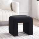 Get Set Style Vanity Stool Chair, Fully Assembled Modern Boucle Ottoman Footstool with Wooden Legs, Multifunctional Upholstered Sofa Bench Extra Seat for Makeup Room Living Room Entryway Office, 20.1"D x 16.9"W x 17.7"H