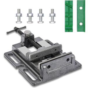 Drill Press Vise,4" Heavy Duty Bench Vise, Bench Clamp ViseDrill Press Vice with Multi-Groove Vice Jaw Pads and Quick Adjustment Button