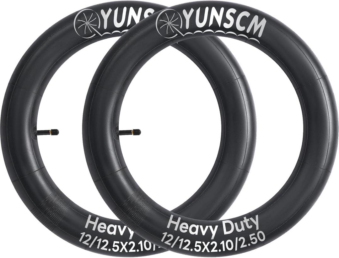2-Pcs 12"/12.5" Heavy Duty Bike Tubes 12/12.5x2.10/2.50 AV32mm Schrader Valve 52/64-203 Inner Tubes Compatible with 12x2.10/2.50 12.5 x 2.10/2.50 Bicycle Bike Tire Tubes