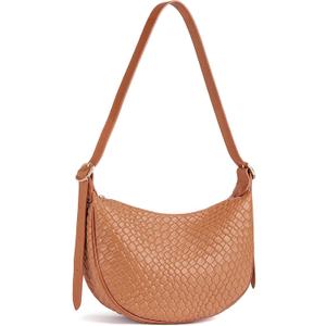 BOSTANTEN Purses for Women Crescent Crossbody Bag Vegan Leather Shoulder Hobo Handbag Adjustable Strap