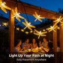 ASFSKY Dragonfly Solar Lights Outdoor 50 LED Dragonfly Lights Waterproof Warm White