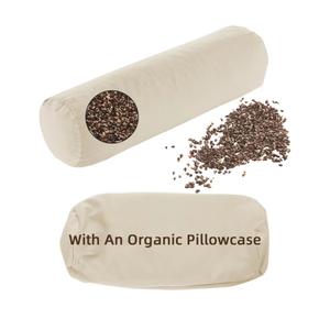 LOFE Buckwheat Pillow - Adjustable Buckwheat neck Pillow(17x6) to Provide Firm Support, Neck Roll Pillows for Side and Back Sleepers, Cylinder Bolster Pillows with Organic Pillowcase