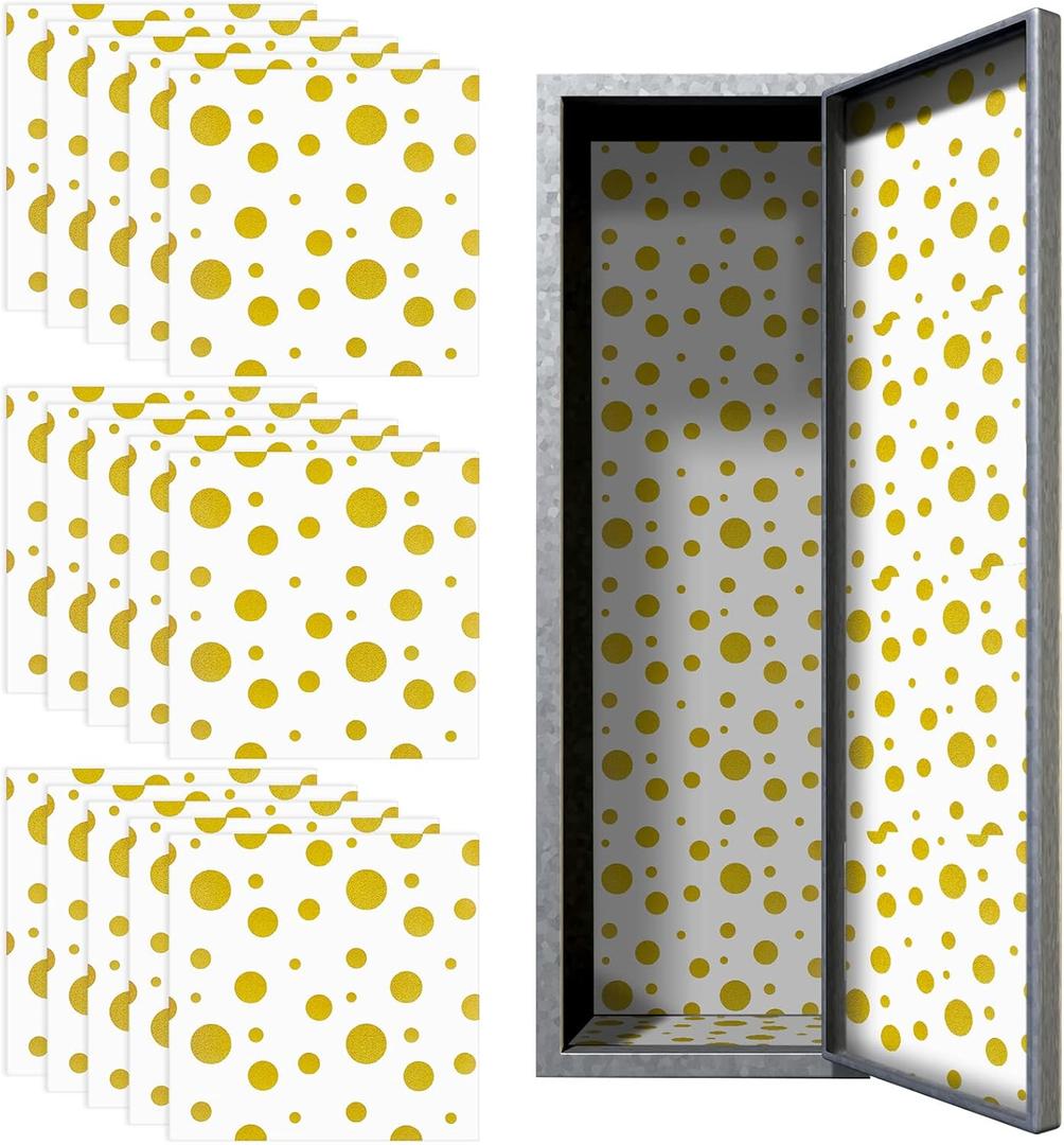 15 Pieces Locker Accessories Kit Magnetic Locker Wallpaper Decorative School Locker Decoration Gold Dots School Organizer First Day of School Decor for Student School Office University(Dots)