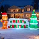 Joiedomi 10 FT Christmas Inflatable Gingerbread Man & Christmas Tree, Holiday Inflatable Outdoor Decoration with Build-in LEDs Blow Up for Xmas, Party Indoor, Outdoor, Yard, Garden, Lawn Dcor