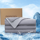 Momcozy Life CoolMurm Cooling Comforter for Hot Sleepers, Full/Queen 90"x90" Soft Breathable Pregnancy Cooling Blanket, 3-Second Cooling, 8 Hours+ Stay Cool All Night, Deep Light Grey