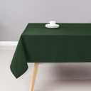 Wewoch Hunter Green Rectangle Tablecloth Wrinkle Resistant Washable Fabric Table Cloth for Dining, Kitchen, Parties, Weddings and Outdoor Use 60 Inch by 84 Inch