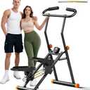 Stair Stepper for Home Gym, 350 lbs Capacity Cardio Machine with Adjustable Height, Non-Slip Pedals, LCD Display, Foldable Design for Full Body Workout for Women Men
