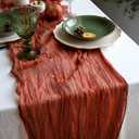 6 Pack Terracotta Cheesecloth Table Runner, 10FT Rusty Red/Burnt Orange Boho Gauze Romantic Table Runner for Wedding Birthday Party Table Home Decoration Shower