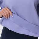 THE GYM PEOPLE Women's Oversized Fleece Sweatshirts Loose Fit Crewneck Long Sleeve Pullover Tops (Purple, S)