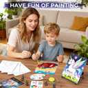 Nicpro 34PCS Kids Painting Set with Pattern Canvas, Art Painting Supplies Kit with 12 Acrylic Paints,10 Brushes,6 Canvas Panels,Table Easel,Paper Pad,Color Wheel,Palette for Beginner Students