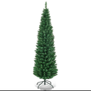 5Ft PVC Artificial Pencil Christmas Tree Slim Stand Green