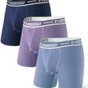 Separatec Cotton Dual Pouch Men's Underwear Comfortable Soft Breathable Everyday Boxer Briefs for men 7 Pack, Size M