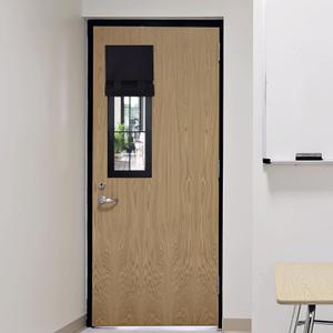RYB HOME Classroom Door Window Cover, Blackout Shades for Classroom Windows and Doors Cover Lockdown Shades, Room Darkening Design Blocks Views, W 8 x L 36, 1 Panel, Black