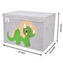 Foldable Large Kids Toy Chest with Flip-Top Lid, Collapsible Fabric Animal Toy Storage Organizer/Bin/Box/Basket/Trunk for Toddler, Children and Baby Nursery (Triceratops)