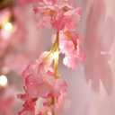 Pink Cherry Blossom LED String Lights, 2M/6.56ft 20 LEDs, Artificial Flower Garland, Battery Powered, Wedding Party Home Decor