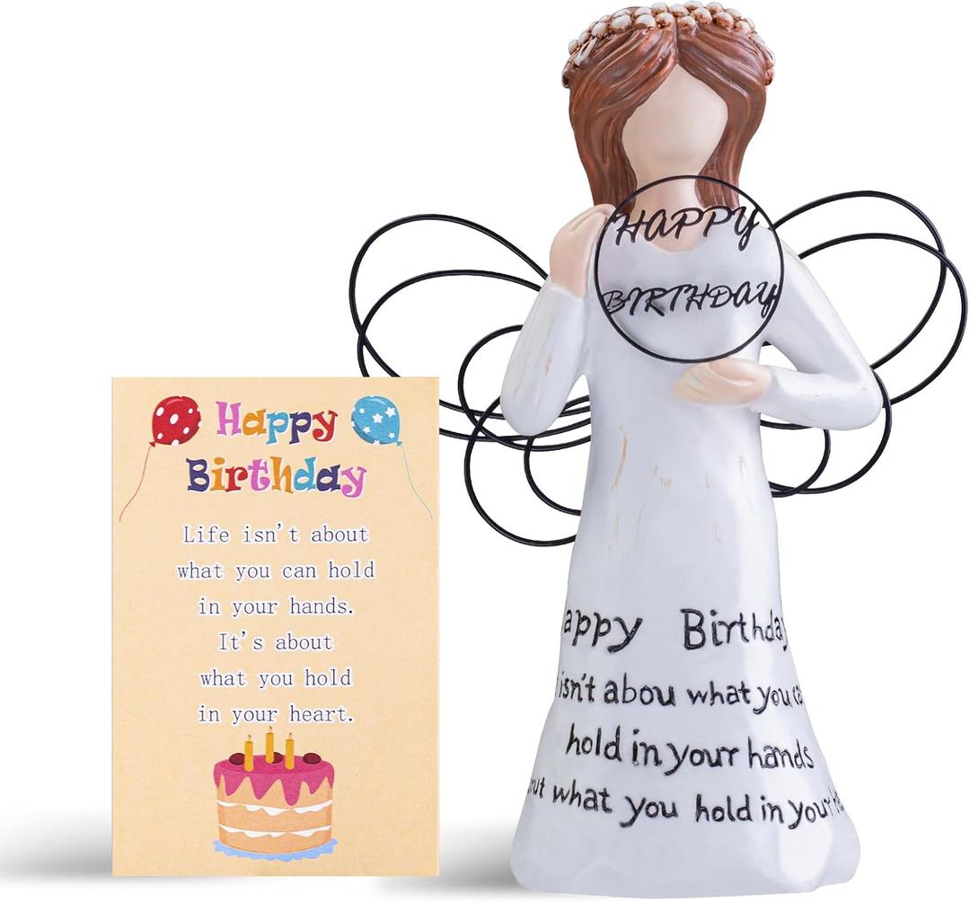 Happy Birthday Gift, Hand-Painted ResinBirthday Sculpture, Perfect for Celebrating Birthdays,Unique Keepsake for Friends, Family, and Loved Ones(Happy Birthday) (Black)