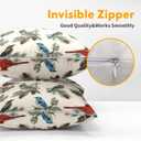 Winter Pillow Covers 18x18 Inch Red and Blue Birds Decorative Throw Pillows Set of 2 Christmas Pinecone Pillow Cases for Sofa Couch Home Xmas Decor