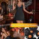 Avidlove Women's Lingerie Sexy Nightwear Spaghetti Strap Nightgown Babydoll Chemise (Medium, Black)