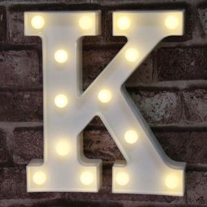 Pooqla LED Marquee Letter Lights Sign, Light Up Alphabet Letter for Home Party Wedding Decoration K (Letter K, Warm White)