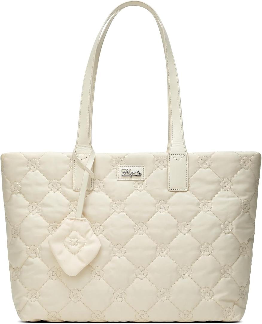 BOYATU Puffer Tote Bag for Women: Quilted Carryall with 15.6" Compartment - Lightweight Work Travel Everyday Shoulder Bag