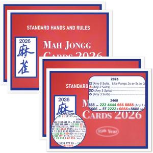 Mahjong Card 2026 Official Mahjong Cards 2026| 2026 Mahjong Cards Official Large Print| Easy to Read Mahjong Card for Enthusiasts(4PCS)