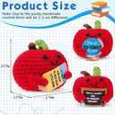 Henoyso 3 Pcs Christmas Teacher Gifts, Crochet with Card, Handmade Crochet Knitting Thank You Gift for Christmas Xmas Home Table Decorations Ornament