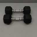 CAP Barbell 10 LB Rubber Coated Hex Dumbbell Hand Weight  Pair | Chrome Handle