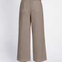 LILLUSORY Womens Linen Pants Wide Leg 2025 Summer Beach Vacation Outfits Clothes Lightweight Capri Capris Trendy Crop Cropped Casual Trousers (Brown)