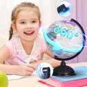 KISEER 8 Inch World Globe with Stand Rotating Earth Spinning Globe for Kids Geography Classroom Education or Decorations (White)