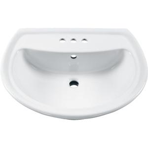 American Standard 0236004.020 Cadet Pedestal Lavatory Top with 3 Faucet Holes (4 Centers), 24X19, White