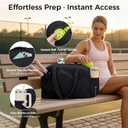 Wandering Nature Pickleball Bag for Women with Paddle & Ball Pockets, Shoe Compartment, 18.9 x 7.5 x 12.2 inches