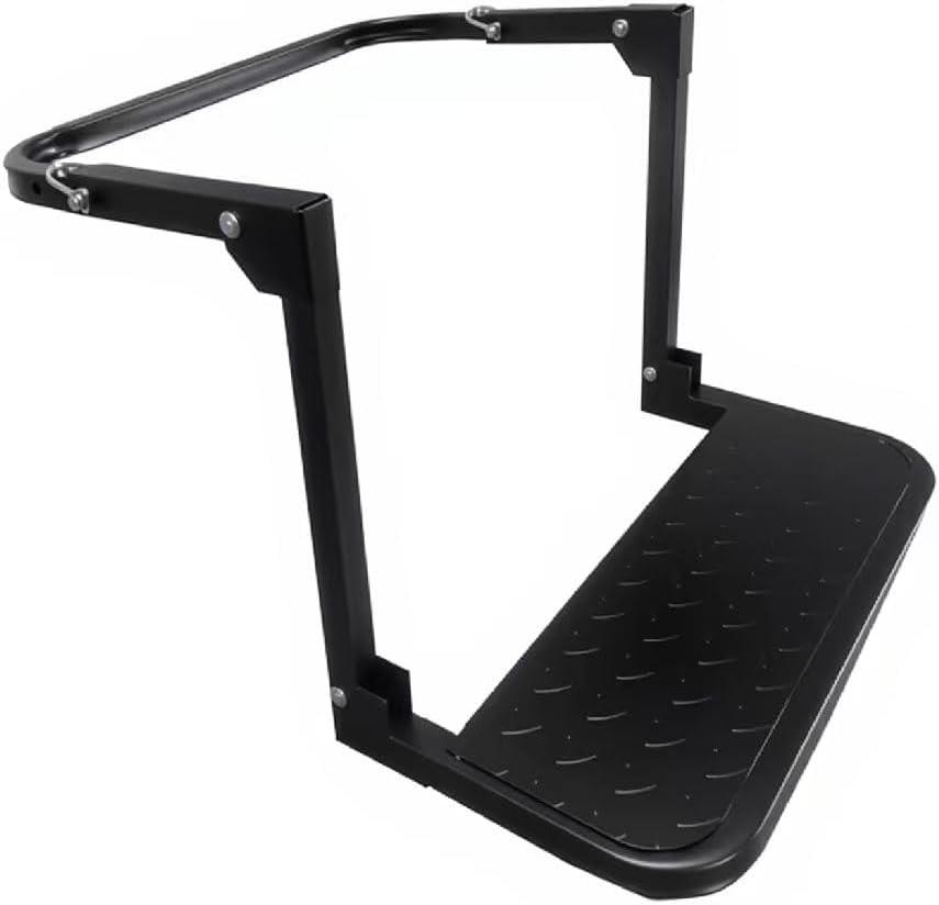 Folding Heavy Duty Tire Step for Truck, SUV and RV Adjustable Tire Mounted Step Fit Most Tire from 10.2 to 14.4, Rated up to 300 Lbs, Portable Non-Slip Platform, Black